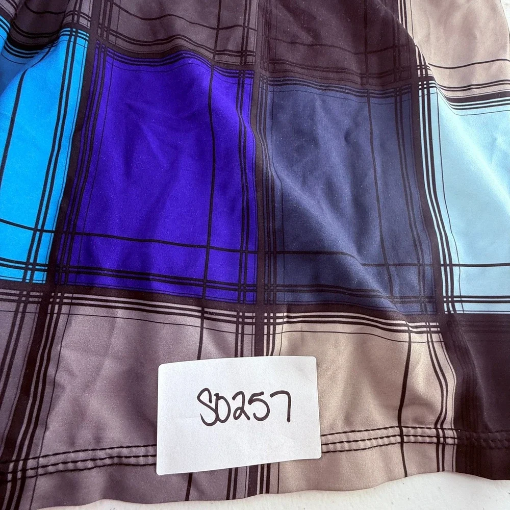Hurley Phantom Board Shorts Mens 32 Blue Purple Plaid Cargo‎ Pocket Swim Trunks